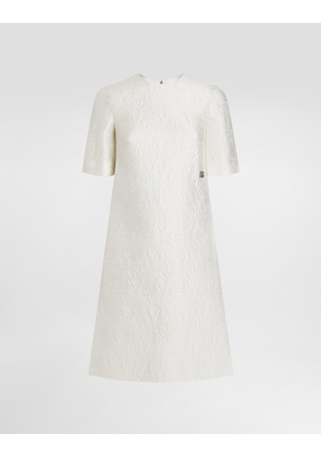 Dolce & Gabbana Floral Jacquard Midi Dress - Woman Dresses White 40