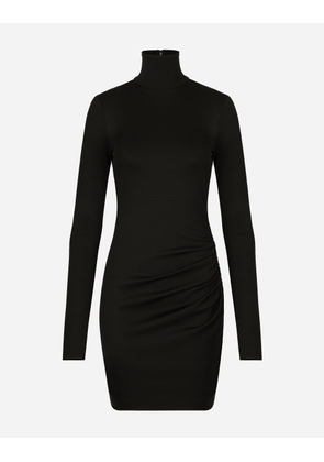 Dolce & Gabbana Short Jersey Milano Rib Dress - Woman Dresses Black Viscose 52
