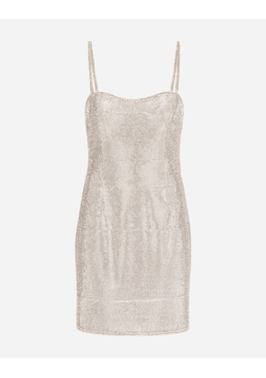 Dolce & Gabbana Short Crystal Mesh Dress - Woman Dresses Multi-colored 42