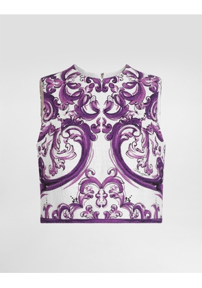 Dolce & Gabbana Majolica-print Mat Top - Woman Shirts And Tops Multicolor 36