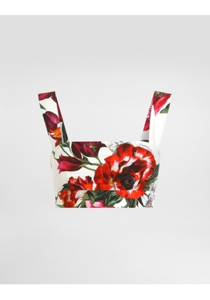 Dolce & Gabbana Flower-print Poplin Top - Woman Shirts And Tops Print 40