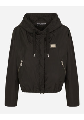 Dolce & Gabbana Technical Fabric Windbreaker With Hood - Woman Coats And Jackets Black 44