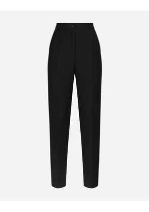 Dolce & Gabbana Tailored Wool Gabardine Tuxedo Pants - Woman Pants And Shorts Black Wool 44