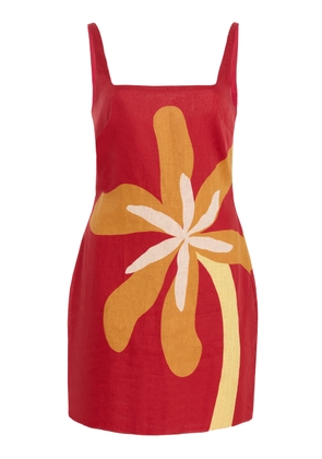 Cala de la Cruz Siela Floral Linen Mini Dress - Moda Operandi