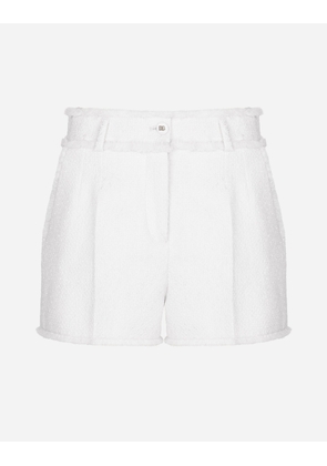 Dolce & Gabbana Raschel Tweed Shorts - Woman Pants And Shorts White 44