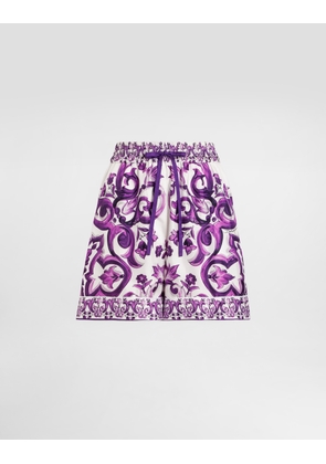 Dolce & Gabbana Majolica-print Twill Shorts - Woman Pants And Shorts Multicolor 36
