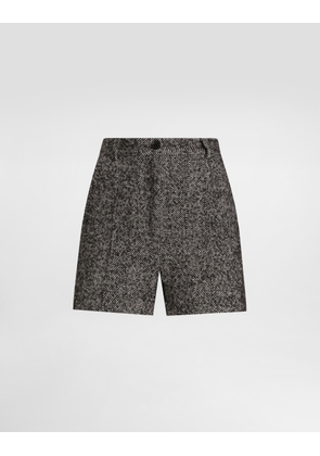 Dolce & Gabbana Wool Blend Chevron Shorts - Woman Pants And Shorts Multicolor 46