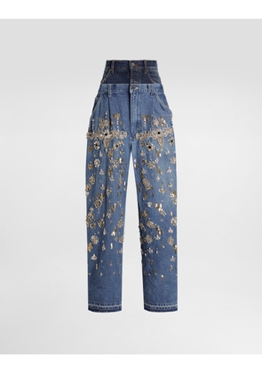 Dolce & Gabbana 5-pocket Embroidered Denim Jeans - Woman Denim And Jeans Multi-colored 38