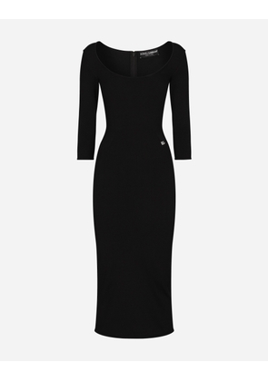 Dolce & Gabbana Calf-length Viscose Knit Dress - Woman Dresses Black 36