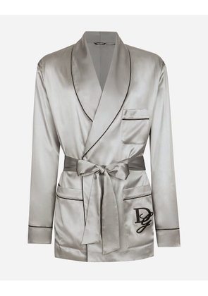 Dolce & Gabbana Silk Satin Robe - Man Underwear And Loungewear Gray Silk 48