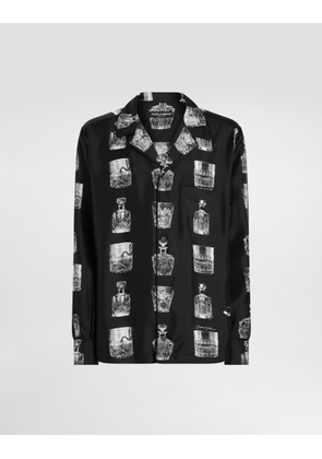 Dolce & Gabbana Silk Shirt With Liquor Print - Man Shirts Print 38