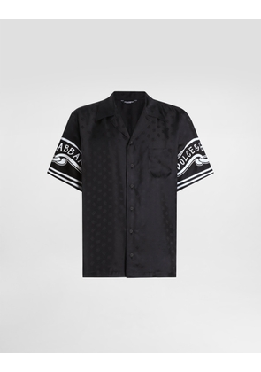 Dolce & Gabbana Printed Silk And Denim Shirt - Man Shirts Black 37