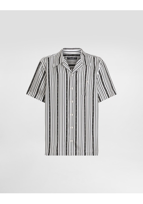 Dolce & Gabbana Silk Shirt With Tie Print - Man Shirts Print 42