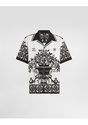 Dolce & Gabbana Majolica-print Poplin Hawaii Shirt - Man Shirts Multicolor 40