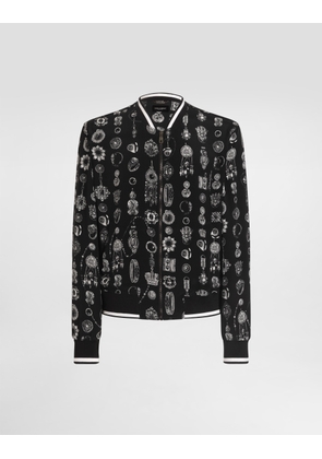 Dolce & Gabbana Jewel-print Marocain Crêpe Jacket - Man Coats And Jackets Print 58