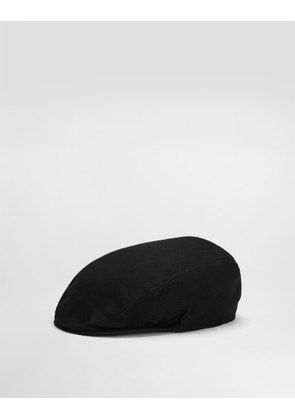 Dolce & Gabbana Cotton Flat Cap With Logo Tag - Man Hats And Gloves Black 58