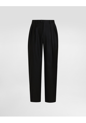 Dolce & Gabbana Wool Gabardine Trousers - Man Pants And Shorts Black Wool 54