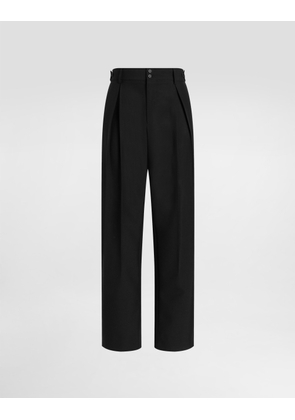 Dolce & Gabbana Wool Blend Trousers - Man Pants And Shorts Black 46