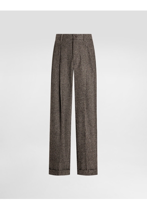 Dolce & Gabbana Alpaca Blend Glen Plaid Trousers - Man Pants And Shorts Multicolor Alpaca 52