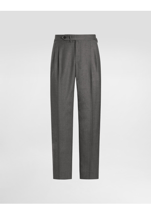 Dolce & Gabbana Wool Canvas Trousers - Man Pants And Shorts Gray 58
