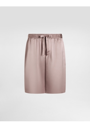 Dolce & Gabbana Silk Shorts - Man Pants And Shorts Lilac Silk 52