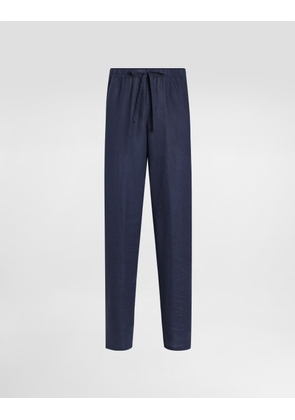 Dolce & Gabbana Linen Pajama Pants - Man Pants And Shorts Blue 48