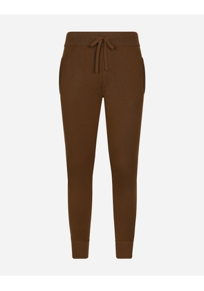 Dolce & Gabbana Wool And Cashmere Knit Jogging Pants - Man Pants And Shorts Brown Wool 48