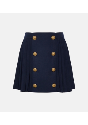 Balmain Pleated virgin wool miniskirt
