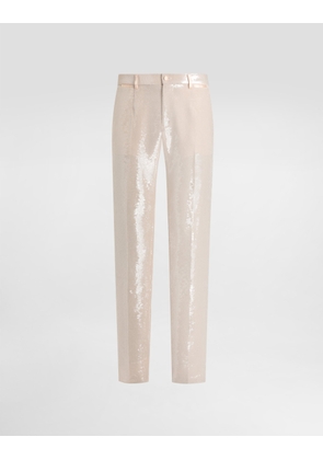 Dolce & Gabbana Sequin Trousers - Man Pants And Shorts Beige Sequins 46