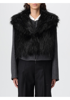 Fur Coat EMPORIO ARMANI Woman color Charcoal