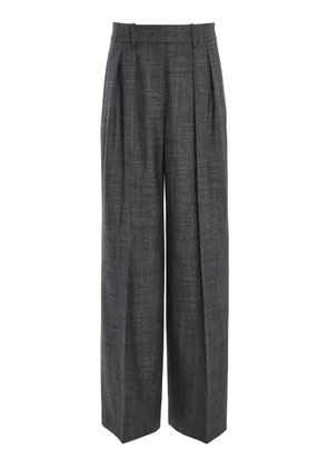 Michael Kors Collection Pleated Wool-Silk Jaspe Wide-Leg Pants - Moda Operandi