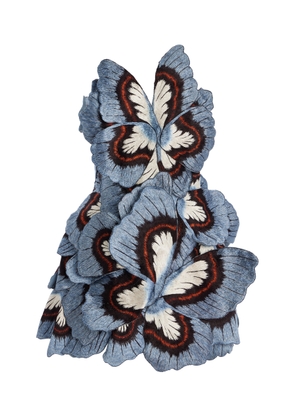 Oscar de la Renta Embroidered Threadwork Mini Dress - Moda Operandi