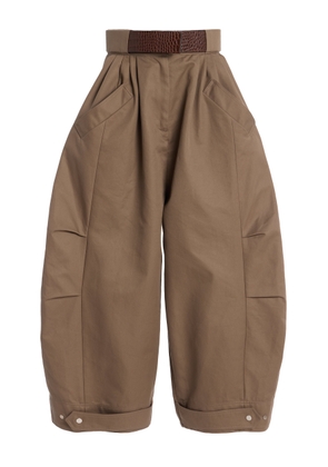 Niccolò Pasqualetti Montage Leather Cotton-Twill Trousers - Moda Operandi