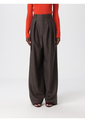 Pants SAINT LAURENT Woman color Coffee