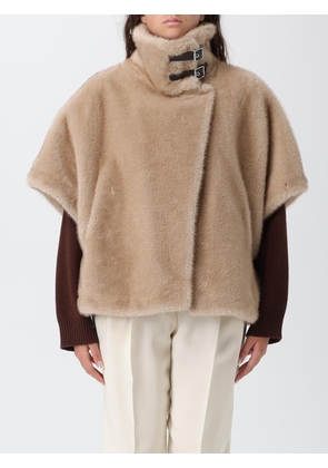 Fur Coat PINKO Woman color Beige