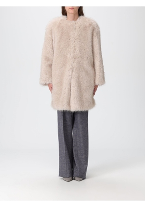 Fur Coat MAX MARA Woman color Beige