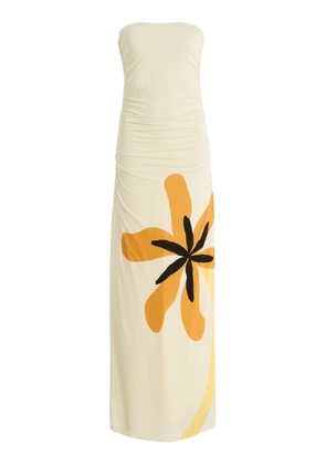 Cala de la Cruz Exclusive Daphne Strapless Printed Jersey Maxi Dress - Moda Operandi
