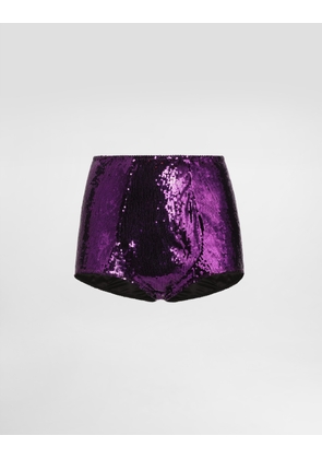 Dolce & Gabbana Sequined High-waisted Panties - Woman Underwear Fuchsia 3