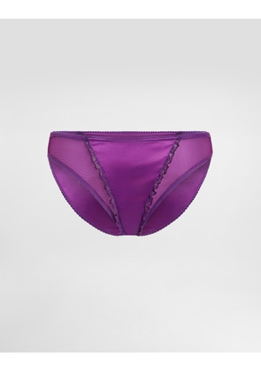 Dolce & Gabbana Satin And Lace Briefs - Woman Underwear Purple 5