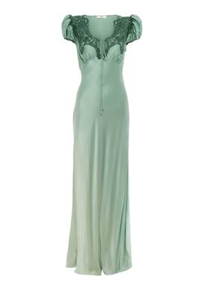 Chloé Lace-Trimmed Silk Satin Maxi Dress - Moda Operandi