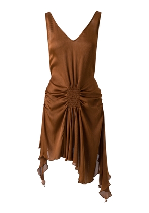 SIEDRÉS Clemens Gathered Satin Mini Dress - Moda Operandi
