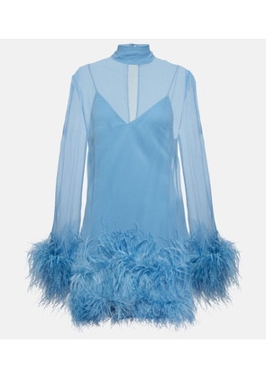 Taller Marmo Gina Spirito feather-trimmed minidress