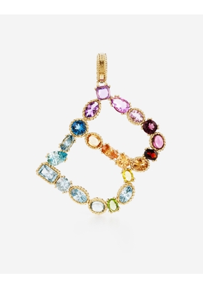 Dolce & Gabbana Charm B Lettering 18-carat Yellow Gold And Multicolored Gems - Woman Charms Gold Onesize