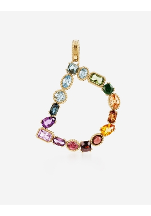 Dolce & Gabbana Charm D Lettering 18-carat Yellow Gold And Multicolored Gems - Woman Charms Gold Onesize