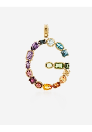 Dolce & Gabbana Charm G Lettering 18-carat Yellow Gold And Multicolored Gems - Woman Charms Gold Onesize