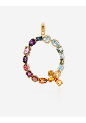 Dolce & Gabbana Charm Q Lettering 18-carat Yellow Gold And Multicolored Gems - Woman Charms Gold Onesize