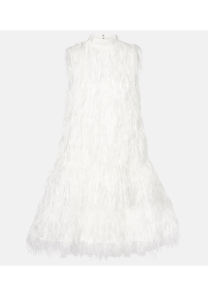 Roksanda Bridal Odette faux feather-trimmed silk minidress