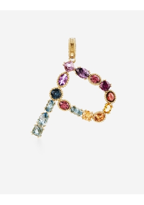 Dolce & Gabbana Charm P Lettering 18-carat Yellow Gold And Multicolored Gems - Woman Charms Gold Onesize