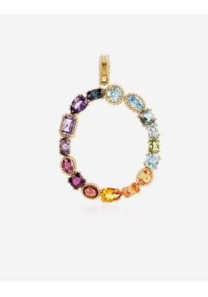 Dolce & Gabbana Letter O Charm18-carat Yellow Gold And Multicolored Gems - Woman Charms Gold Onesize