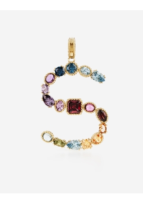 Dolce & Gabbana Charm S Lettering 18-carat Yellow Gold And Multicolored Gems - Woman Charms Gold Onesize